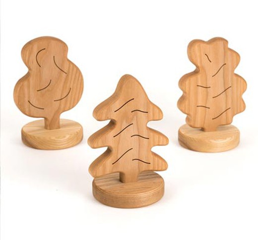 Árboles de madera para juego simbólico