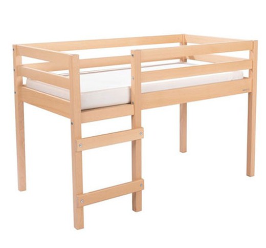 Cama alta de madera maciza cama individual