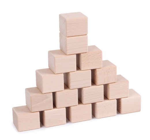 Construcción bloques de madera just blocks 16 piezas