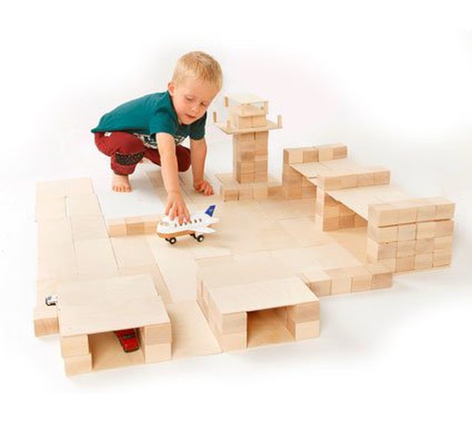 Construcción bloques de madera just blocks 324 piezas