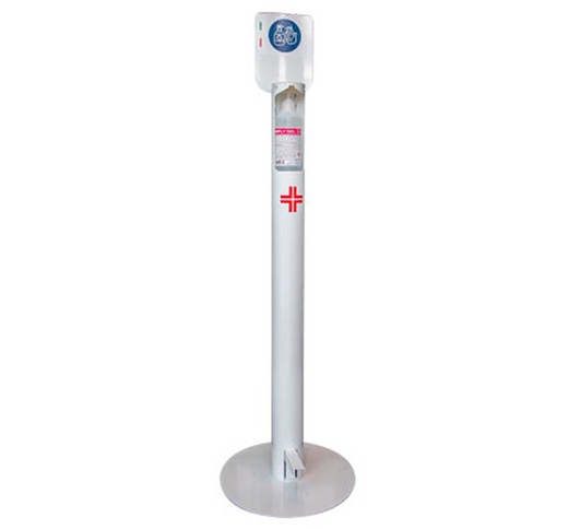 Dispensador de pie con pedal para gel hidroalcohólico + 1 botella de gel 500ml incluido - Blanco