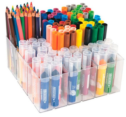 Estuche escolar 138 rotuladores y lápices de colores