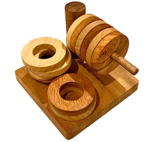 Los anillos insertables horizontal madera natural