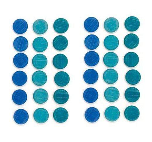 Set Mandala monedas azules