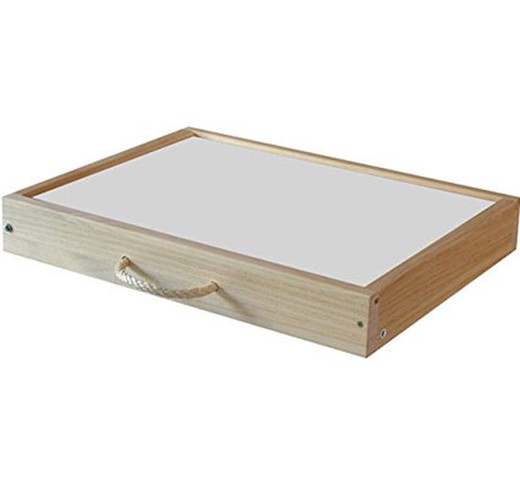 Mesa caja de luz en madera natural