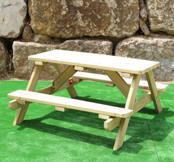 Mesa picnic de exterior de madera  infantil