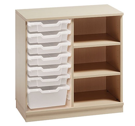 Mueble gamma 11 con cubetas y estantes (comp.catalogo 6 pequeñas y 1 mediana)