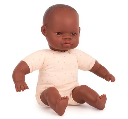 Muñeco bebé africano con cuerpo blando 32cm