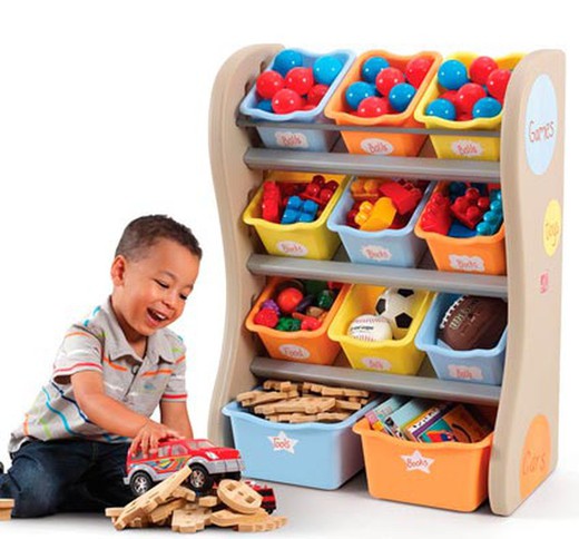 Mueble Organizador con cubetas infantil los colores
