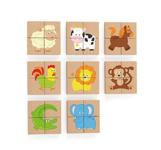 Puzzle blocks magnéticos los animales