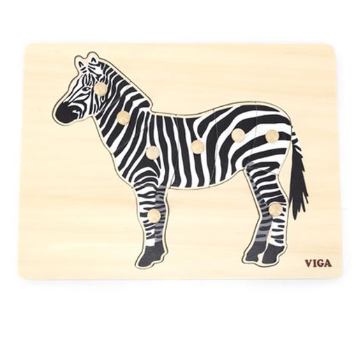 Puzzle encaje montessori la zebra