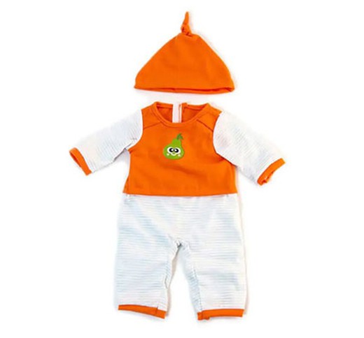 Ropa Pijama invierno naranja rayas muñeco 38 cm