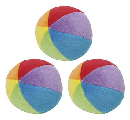 3 Pelotas de rizo suave con cascabel