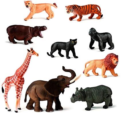 Animales de la selva lote de 9
