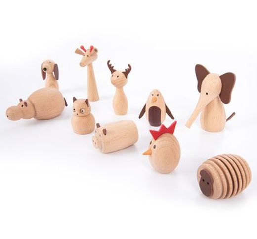 Animalitos de madera los amigos
