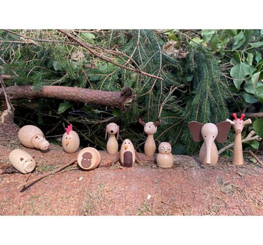 Animalitos de madera los amigos