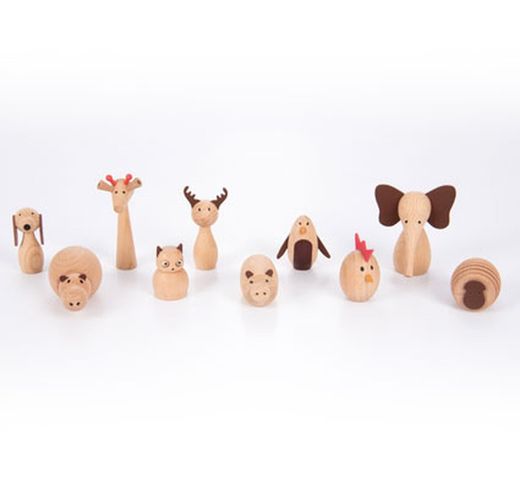 Animalitos de madera los amigos