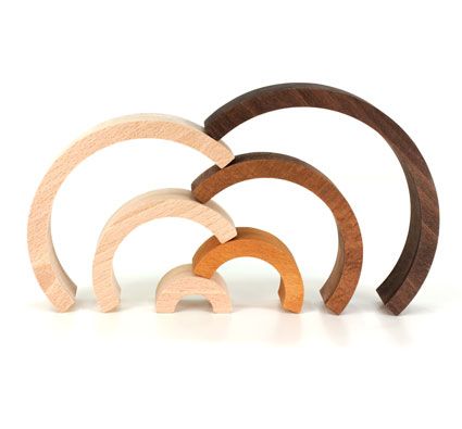Arcoíris tres maderas naturales