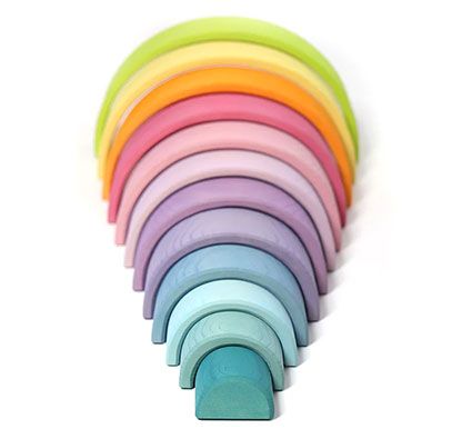 Arcoíris waldorf grande pastel
