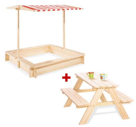 Arenero + mesa picnic infantil de exterior