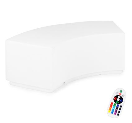 Banco curvo de luz led inalámbrico decorativo