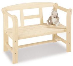 Banco infantil de madera natural
