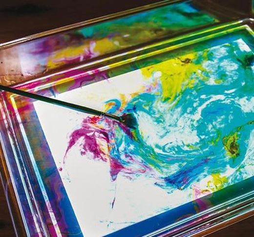 Bandeja de experimentación y arte para mesa de luz