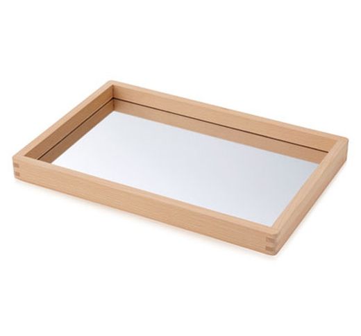 Bandeja espejo de madera pequeña