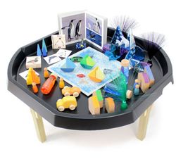 Bandeja mundo activo con soporte de madera  -Alt 40cm