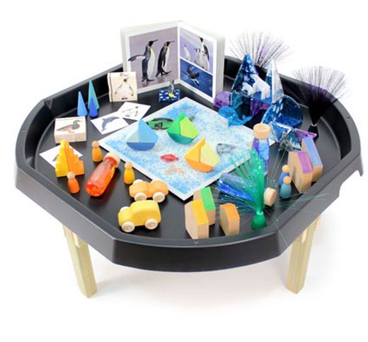 Bandeja mundo activo con soporte de madera  -Alt 40cm