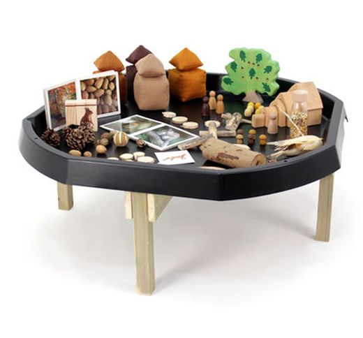 Bandeja mundo activo con soporte de madera  -Alt 40cm