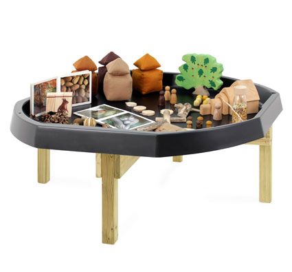 Bandeja mundo activo con soporte de madera  -Alt 40cm