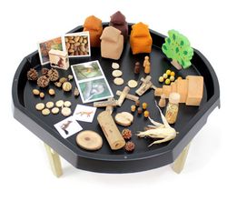 Bandeja mundo activo con soporte de madera  -Alt 40cm