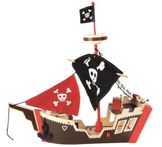 Barco pirata de madera infantil