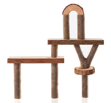 Bloques de construcción ramas de madera natural con corteza