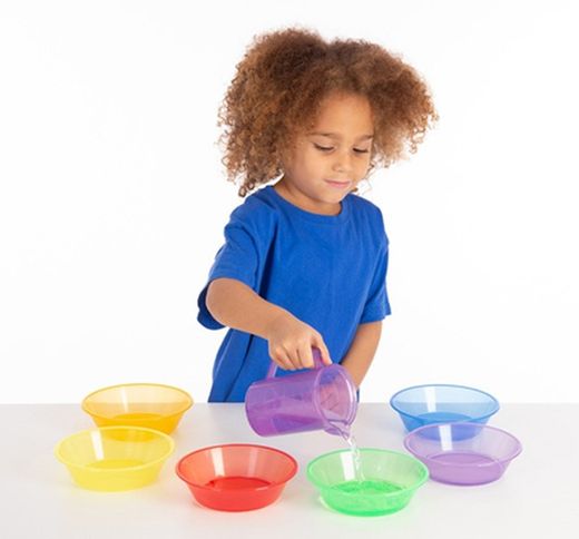 Boles traslucidos de clasificación y juego arcoíris