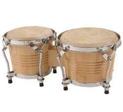 Bongo madera de piel natural