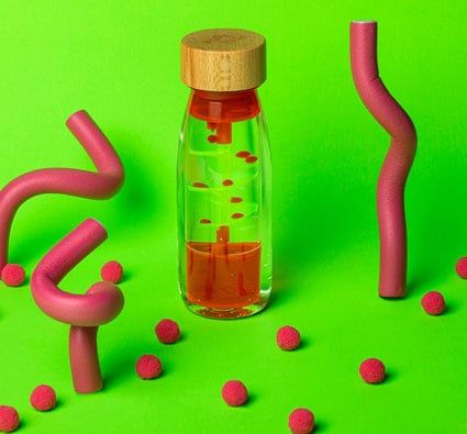Botella sensorial espiral magica