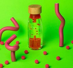 Botella sensorial espiral mágica