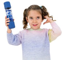 Botellas sensorial creala tu mismo DIY Blue