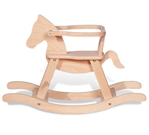 Caballo balancin madera natural
