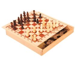 Caja de damas y ajedrez