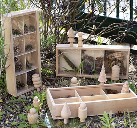 Cajas clasificadoras de madera con tapa