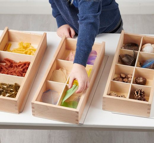 Cajas clasificadoras de madera con tapa