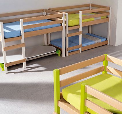 Cama alta de madera maciza cama individual