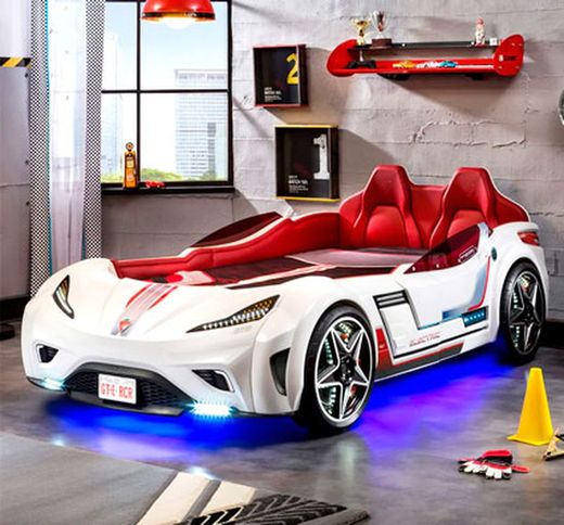 Cama coche GTE blanco 99 x 191cm