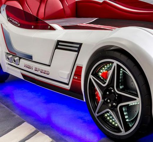 Cama coche infantil gts 100x190 blanca