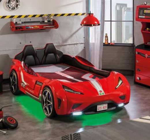 Cama coche infantil  gts 100x190 rojo