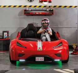 Cama coche infantil  gts 100x190 rojo