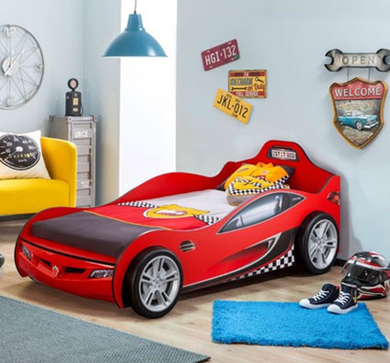 Cama coche infantil biturbo roja — La Tienda De La Familia